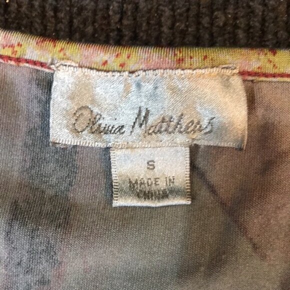 OLIVIA MATTHEWS Burgundy and Gray Patchwork Fit & Flare Maxi Dress-Size S - Picture 9 of 13